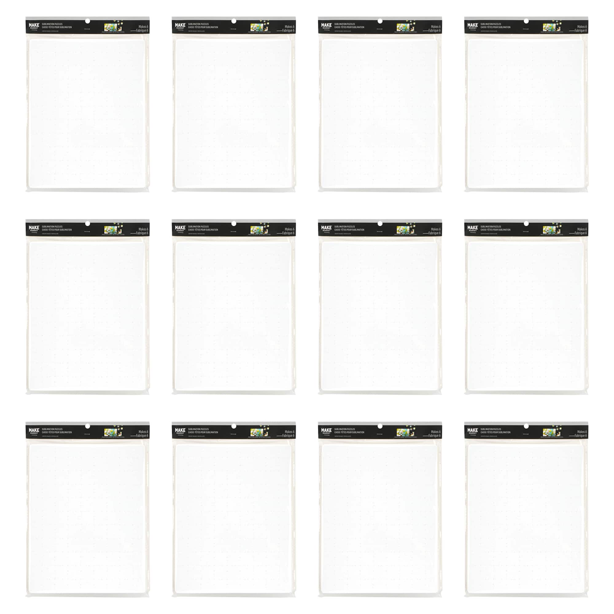 12 Packs: 6 ct. (72 total) 8" x 10" Sublimation Puzzles by Make Market®